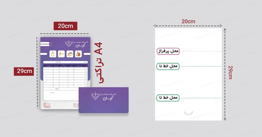 قالب فاکتور فاکتور پاکت شو تحریر 120 گرم